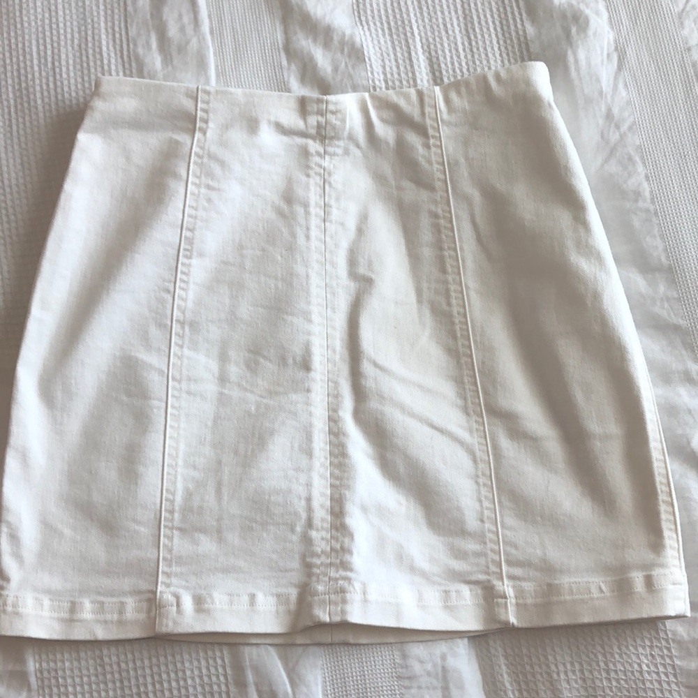White jean skirt - free people dupe